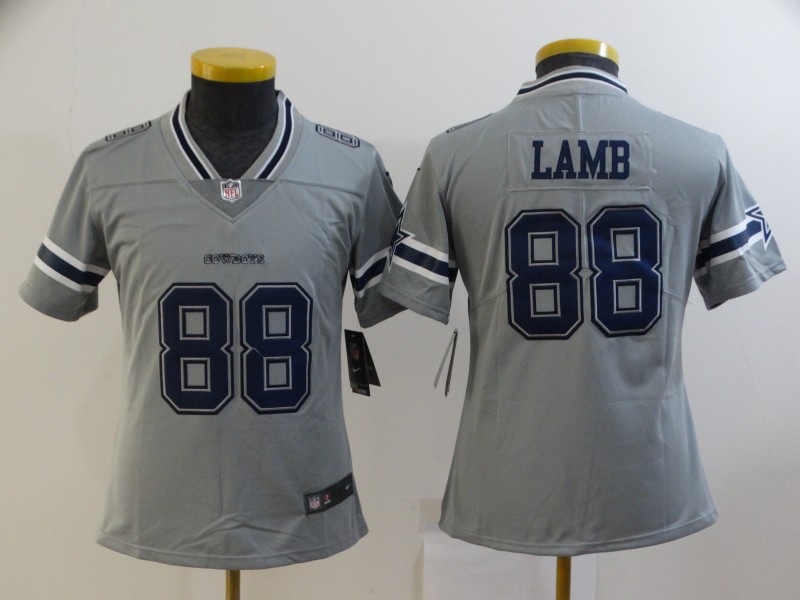 Youth Dallas Cowboys #88 CeeDee Lamb Gray Vapor Untouchable Limited Stitched Jersey